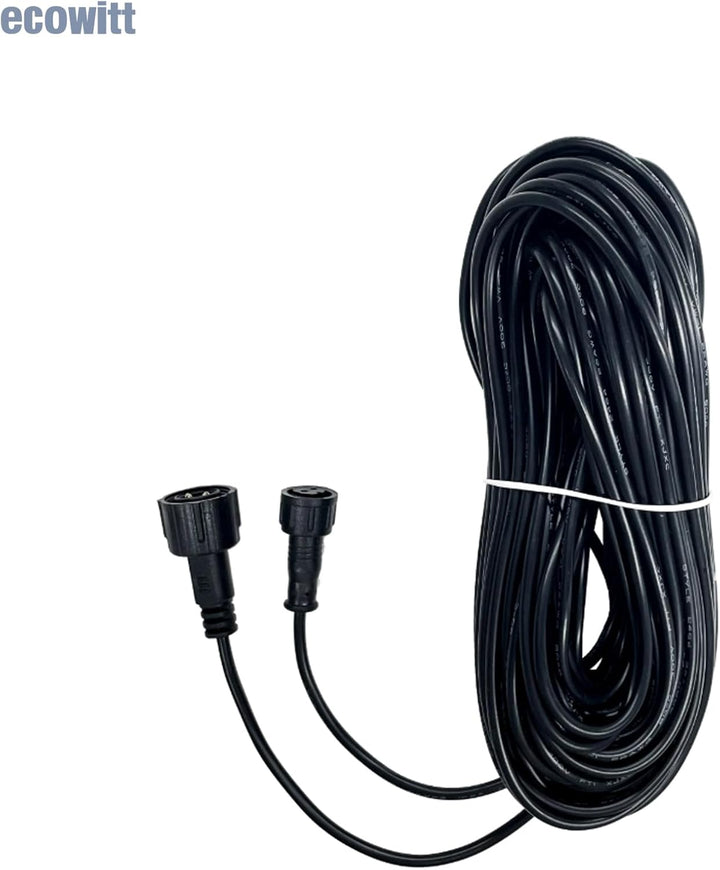 ECOWITT 20 M Verlängerungskabel und DC 12 V/1 A Netzteil für WS80/WS90/WN90LP/WN90SDI