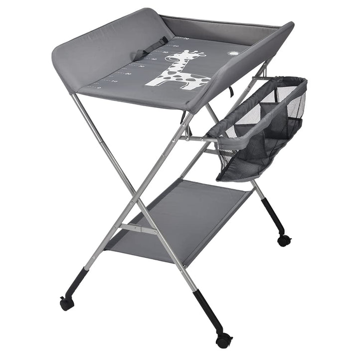 mobiler Wickeltisch mit Wickelaufsatz, Wickelkommode klappbar höhenverstellbar, Wickelkombi mit Sich
