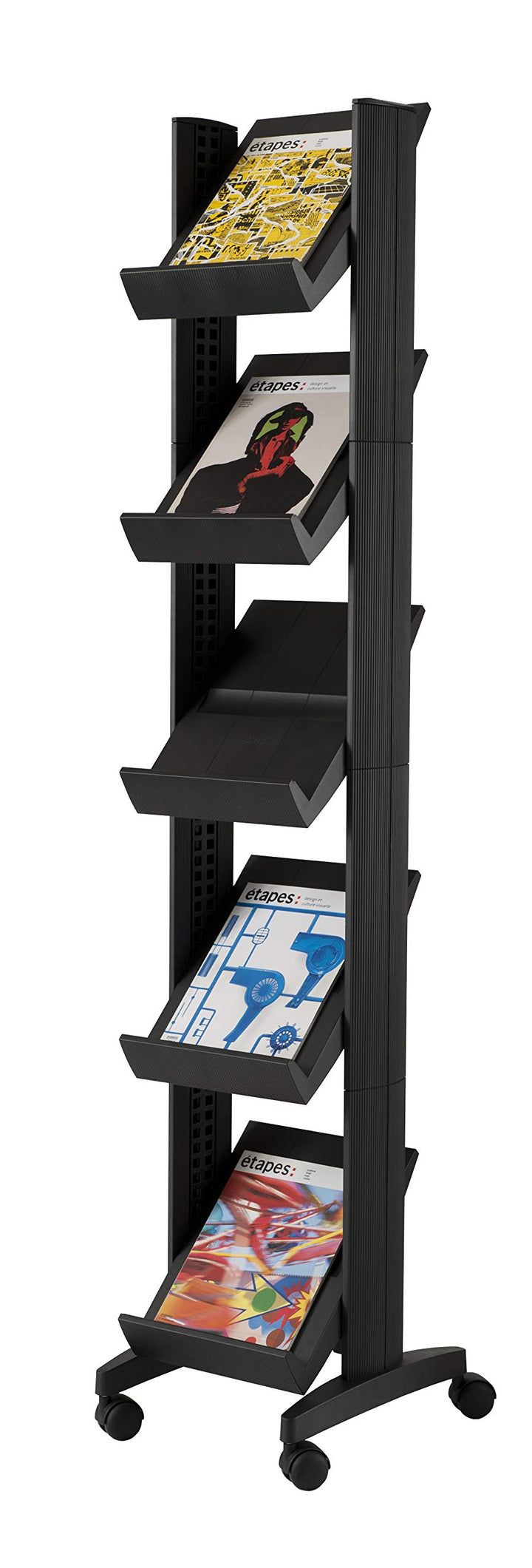 PAPERFLOW 259N.01 Mobiler Prospektständer CORNER, schwarz Silber, Silber