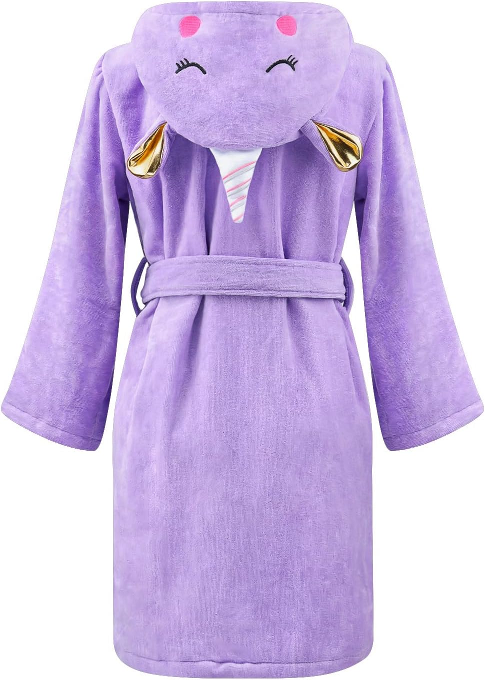 WYTbaby Bademantel Kinder Teenager Mädchen Jungen 100% Baumwolle Kapuze Nachtwäsche Strandtücher Mor