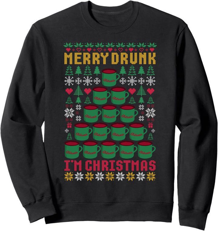 Merry Drunk I'm Christmas Glühwein Ugly Christmas Sweater Sweatshirt