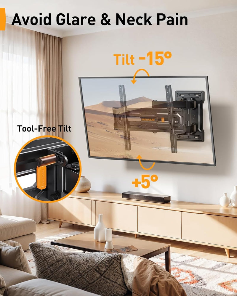 Perlegear TV Wandhalterung für 23-65 Zoll TVs bis 45 kg, Wandhalterung Fernseher Schwenkbar mit 460m