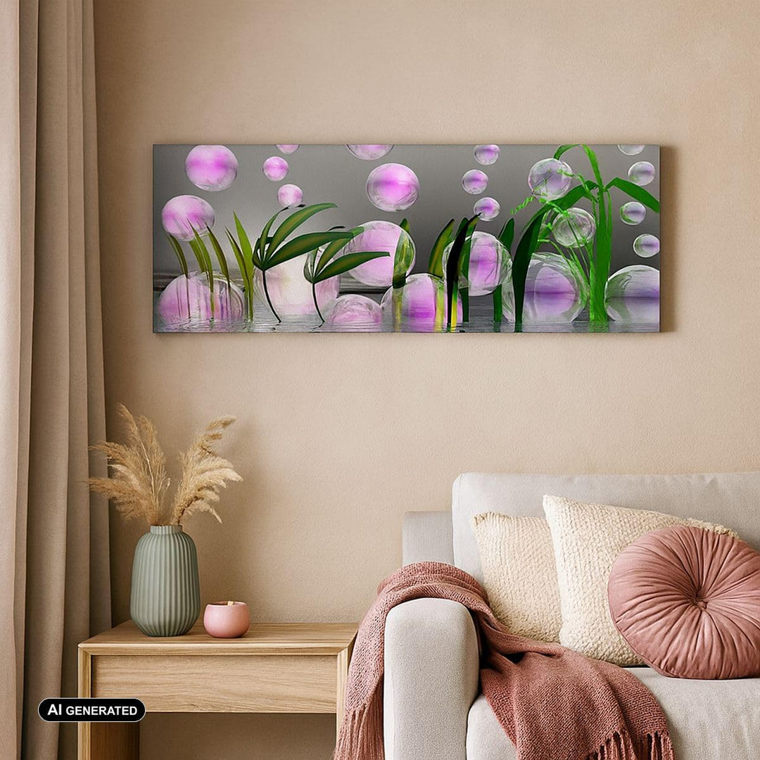 Wandbilder Dekoration Wohnzimmer Computer Grafik Blase Panorama Bilder auf Leinwand 120x50cm Leinwan