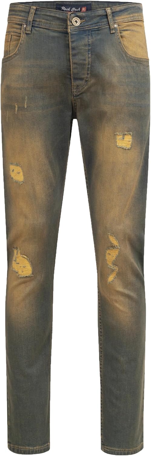 Rock Creek Herren Jeans Hose Denim Stretch Regular Fit Jeanshose Stonewashed W29-W44 29W / 30L Rc-32
