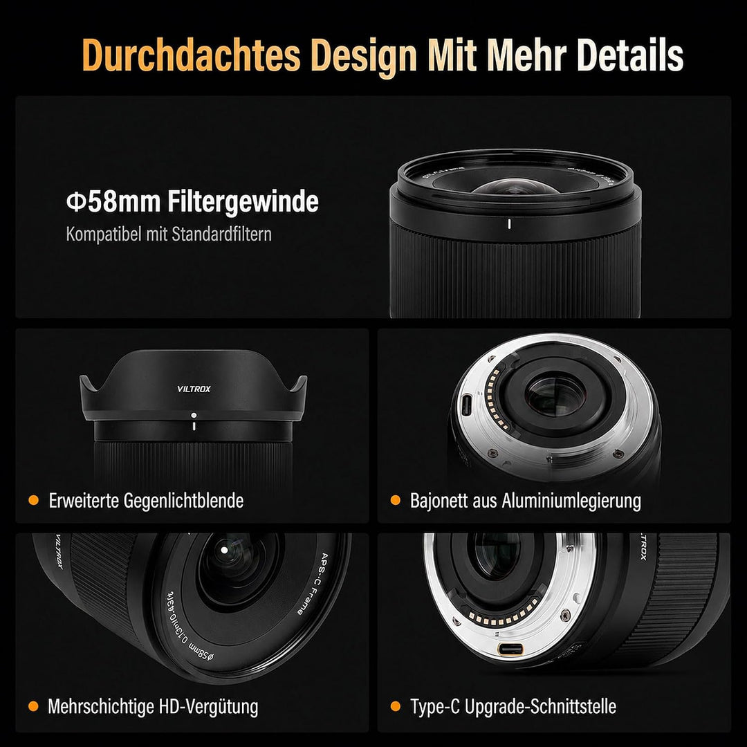 VILTROX 9mm F2.8 E Air AF E-Mount APS-C Ultra-Weitwinkel-Autofokus-Festbrennweitenobjektiv für Sony