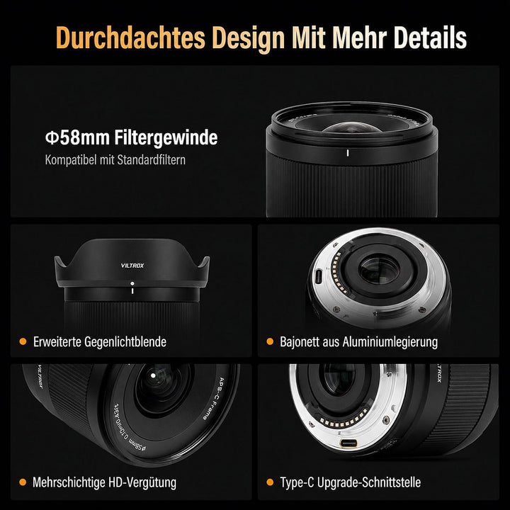 VILTROX 9mm F2.8 E Air AF E-Mount APS-C Ultra-Weitwinkel-Autofokus-Festbrennweitenobjektiv für Sony