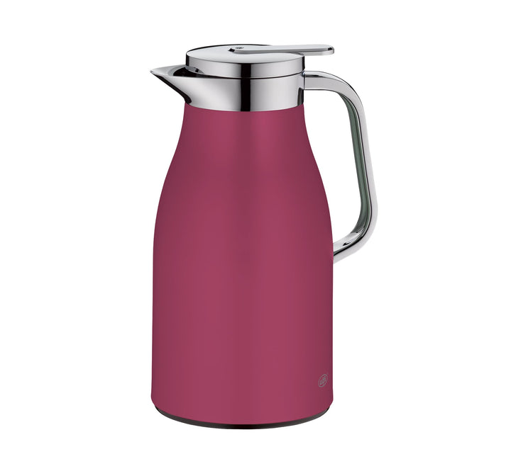 alfi SKYLINE 1,0l, deep rose, Edelstahl-Isolierkanne mit hygienischem Hartglaseinsatz, Drehverschlus