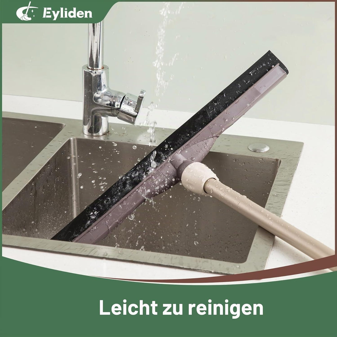 Eyliden Wasserschieber Bodenabzieher, Wasserschieber 45cm mit Teleskopstiel, Wasser Abzieher für Bod