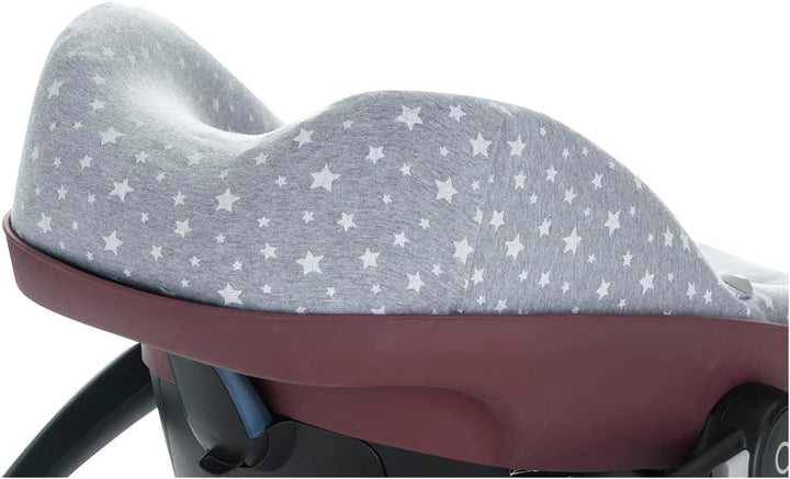 JYOKO KIDS Baumwollbezug für Autositz kompatibel mit Pebble Maxi Cosi, Bebe Confort (White Star), Wh