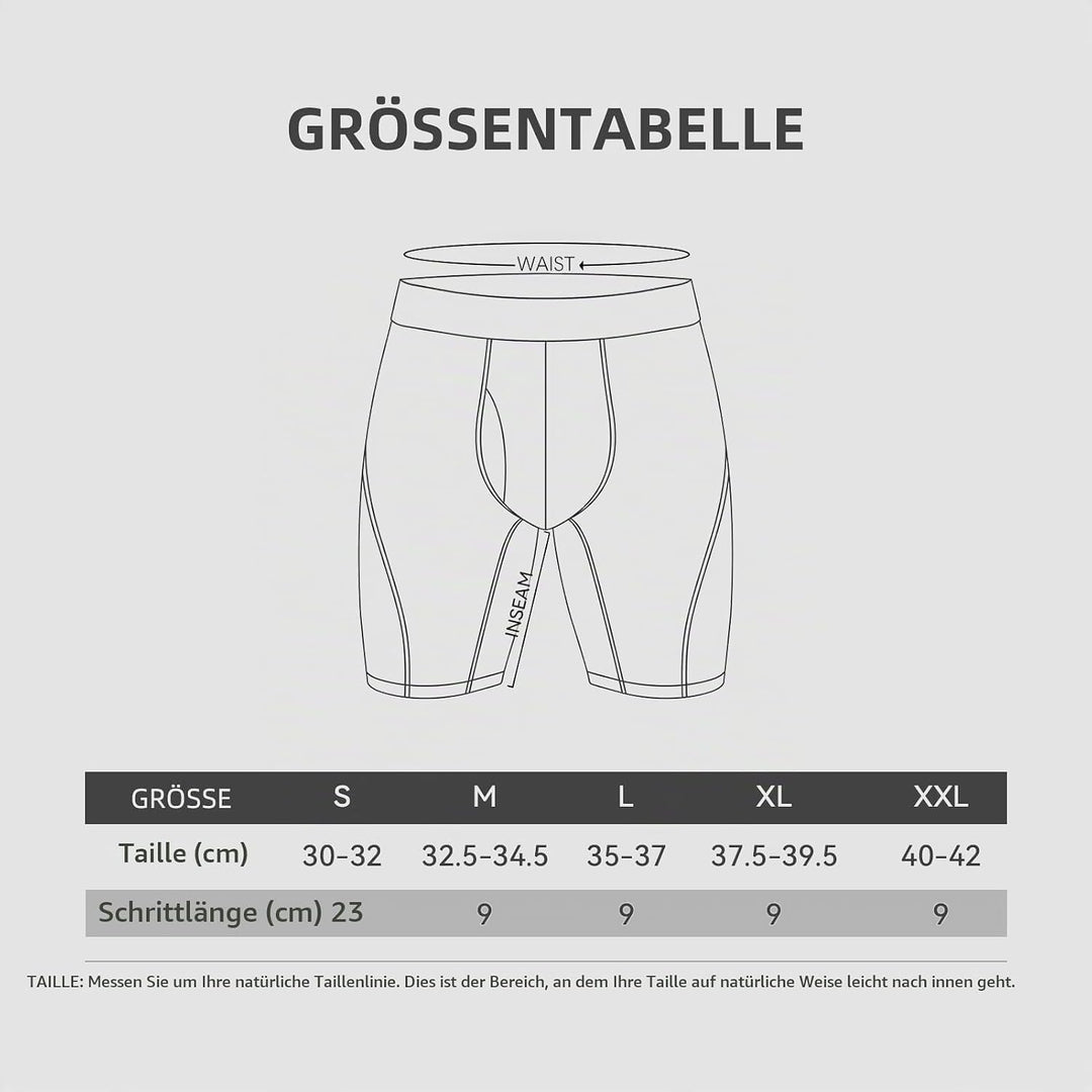 Natural Feelings Langes Bein Sport Boxershorts Herren 3er Pack Elastisch 9 Zoll Unterhosen Männer S