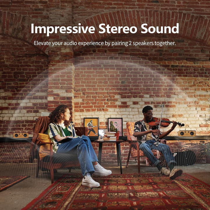 DOSS SoundBox H200 50W Heim-Bluetooth-Lautsprecher mit Dual 3,5-Zoll-Tieftönern, Zwei 2,5 cm Hochtön