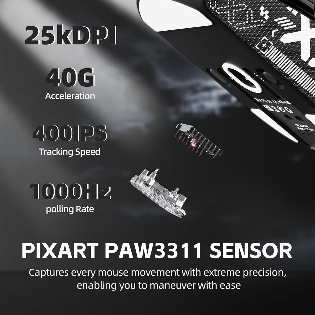 ATTACK SHARK G3PRO Kabellose Gaming-Maus mit Magnetischer Ladestation, PixArt PAW3311-Sensor, Bis zu
