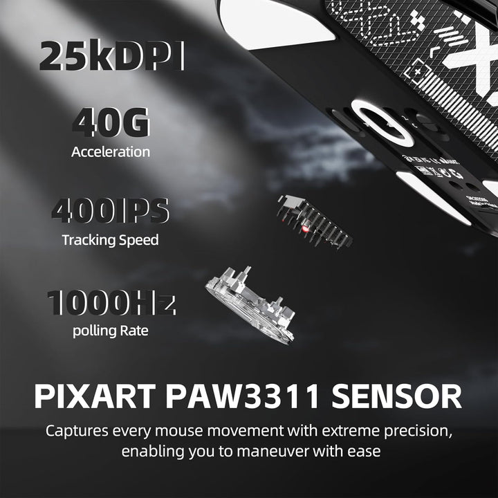 ATTACK SHARK G3PRO Kabellose Gaming-Maus mit Magnetischer Ladestation, PixArt PAW3311-Sensor, Bis zu