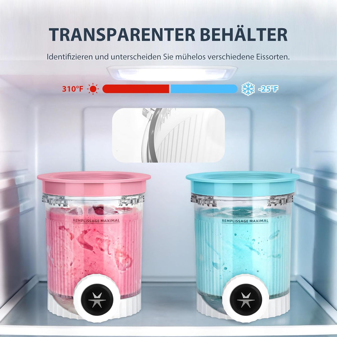 4 Stück Creami Behälter für Ninja Swirl NC700 NC701, Ersatzbecher mit farbigen Deckeln, BPA-frei, Le