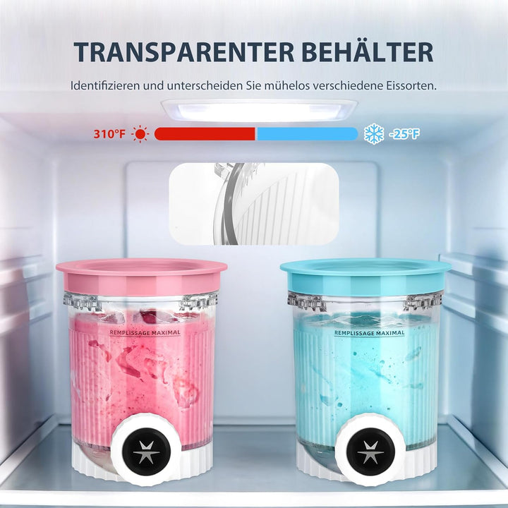 4 Stück Creami Behälter für Ninja Swirl NC700 NC701, Ersatzbecher mit farbigen Deckeln, BPA-frei, Le