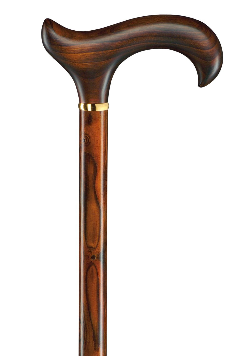 Designer Gehstock Gehhilfe Derby Exklusiv aus poliertem Schwarzdorn-Holz Herren, Herren
