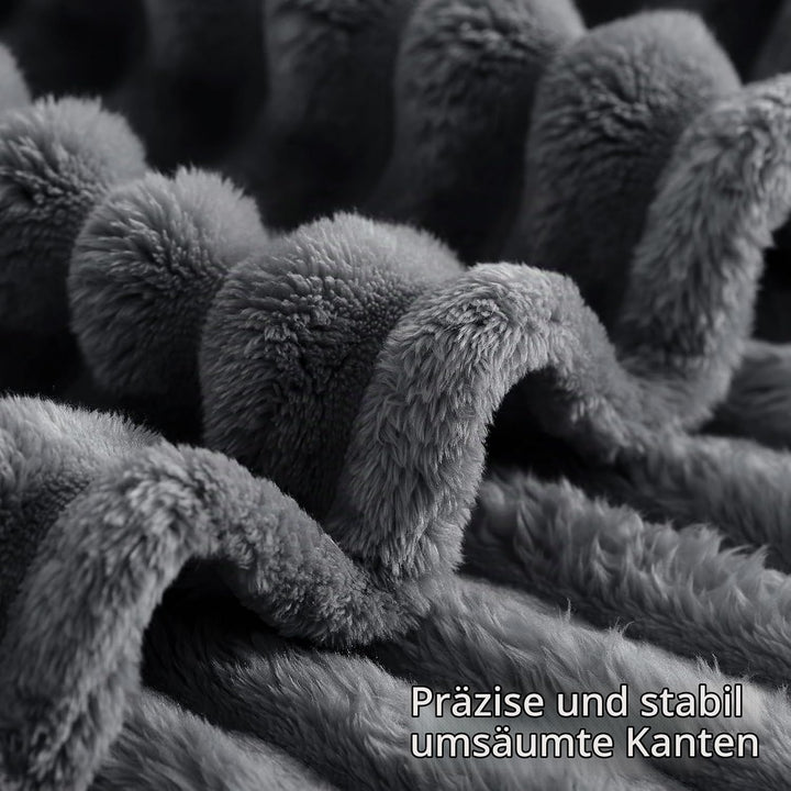 RUIKASI Kuscheldecke Flauschig Decke Grau - 130x150cm Fleecedecke Sofadecke Couchdecke für Wohnzimme