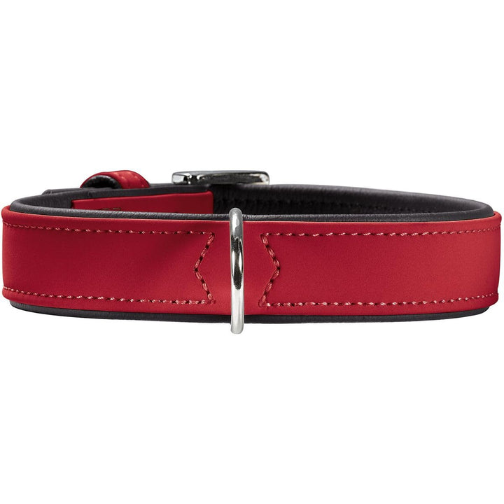 HUNTER SOFTIE Hundehalsband, Kunstleder, samtig, pflegeleicht, 55 (M-L), rot rot 55 (M-L), rot 55 (M