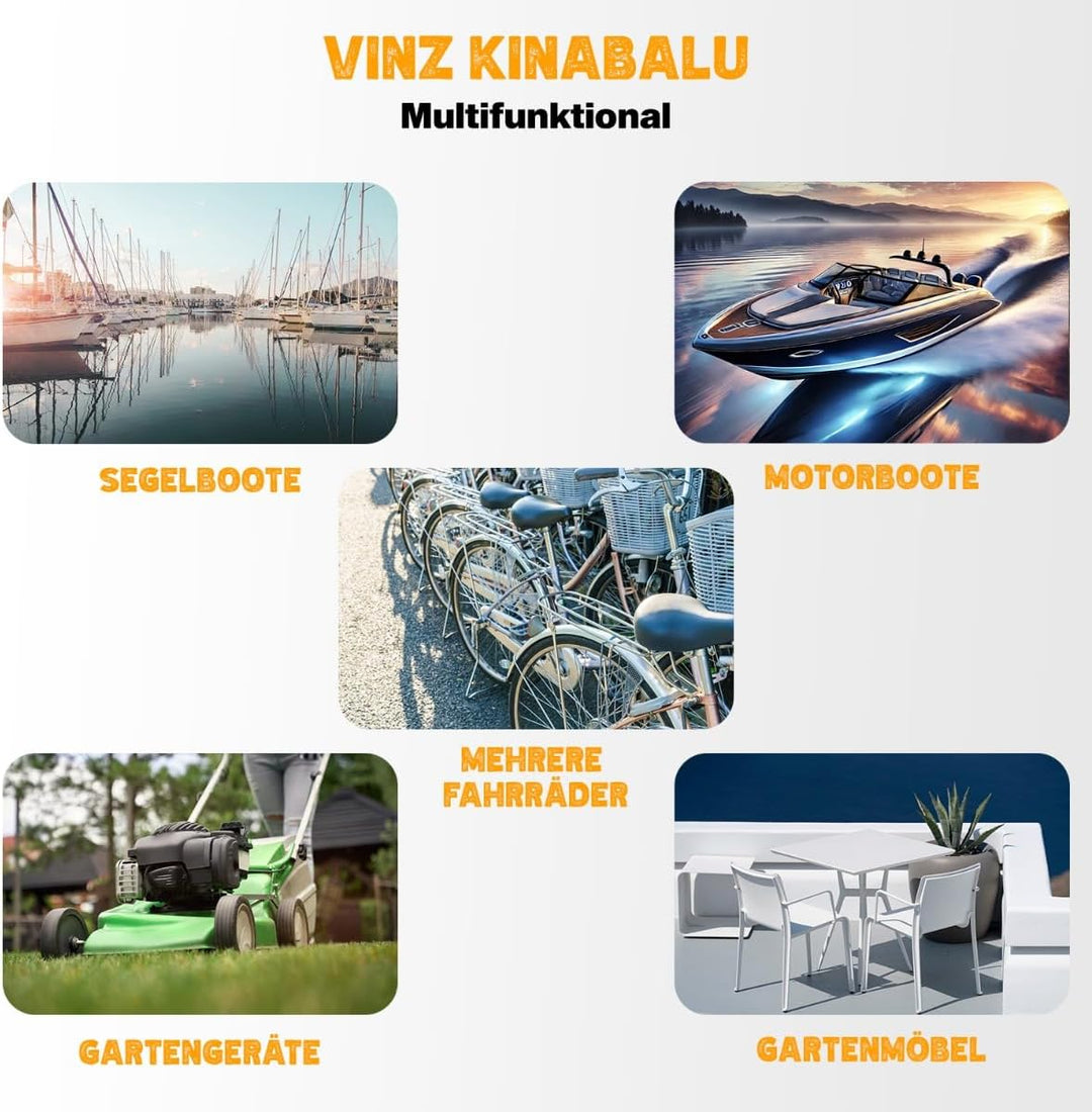 VINZ Kinabalu Kabelschloss / Schlaufenkabel ø12mm | 15 meter lang | Stahlseil mit Schloss mit Kunsts