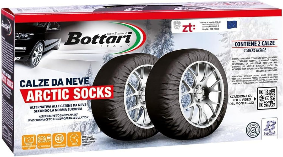 Bottari 68072 Auto-Schneesocken, schwarz-rot, M