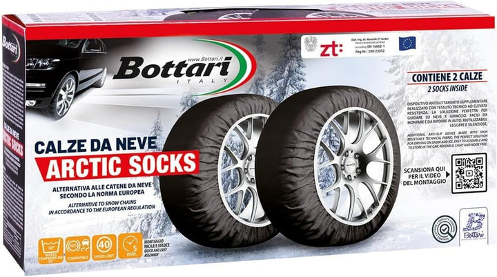 Bottari 68072 Auto-Schneesocken, schwarz-rot, M