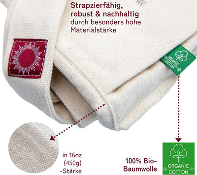 Divasya Yoga-Tasche: geräumige Yogamatten-Tasche aus 100% Bio-Baumwolle, mit Seitentasche für die Yo