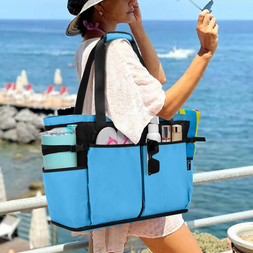 Fasrom Extra Grosse Netz Strandtasche, Übergrosse Strandtasche für Strandausflug (Patent Angemeldet)