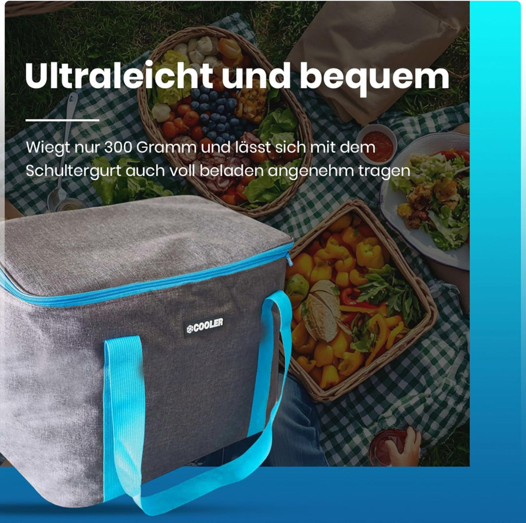 ToCi Kühltasche 36 Liter Isoliertasche Thermotasche Picknicktasche für Picknick Camping Urlaub Wande