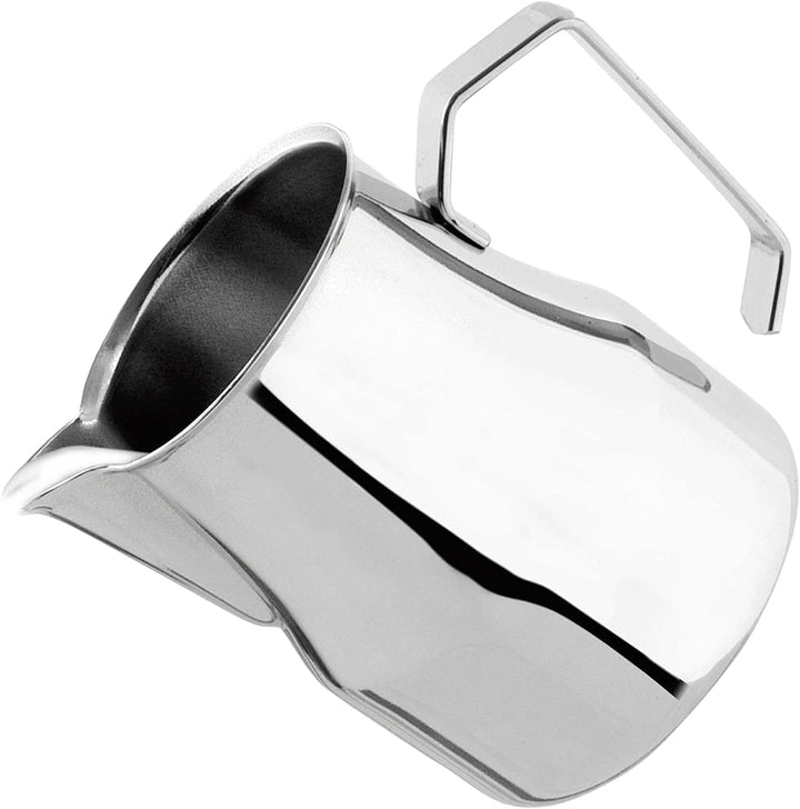 VIA CREMA Milchkanne Edelstahl, Milchkännchen, Stainless Steel Milk Jug Special Latte Capuccino Art