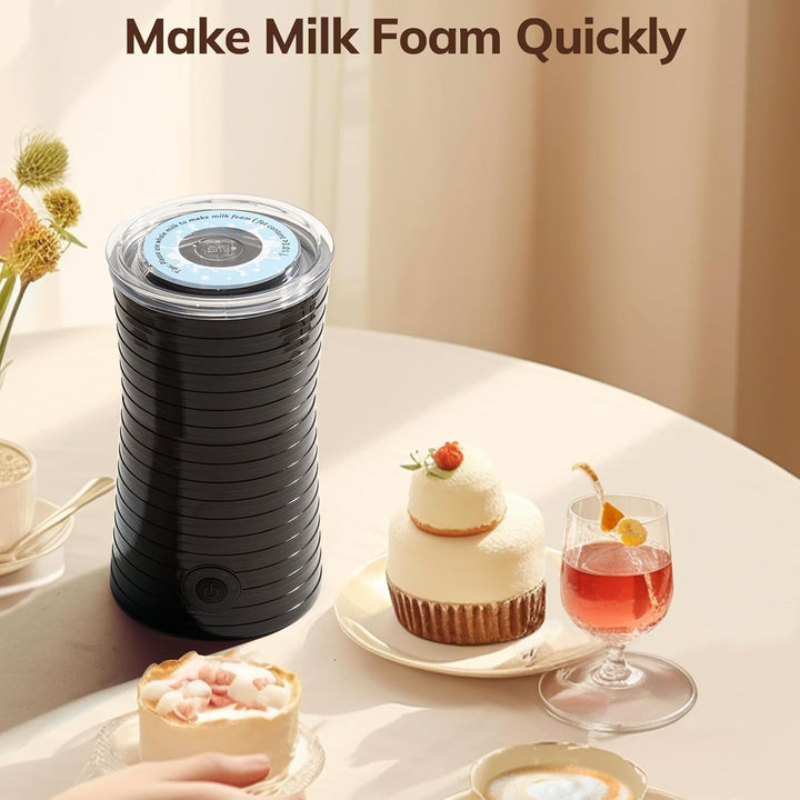 Morpilot Milchaufschäumer Elektrisch, Automatischer Milchaufschäumer 4 in 1, Geeignet für Heissen un