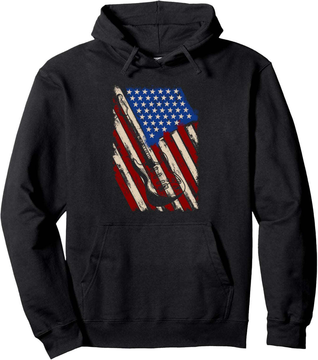 Gitarrist Amerika Flagge Gitarrenspieler Musiker Gitarre Pullover Hoodie