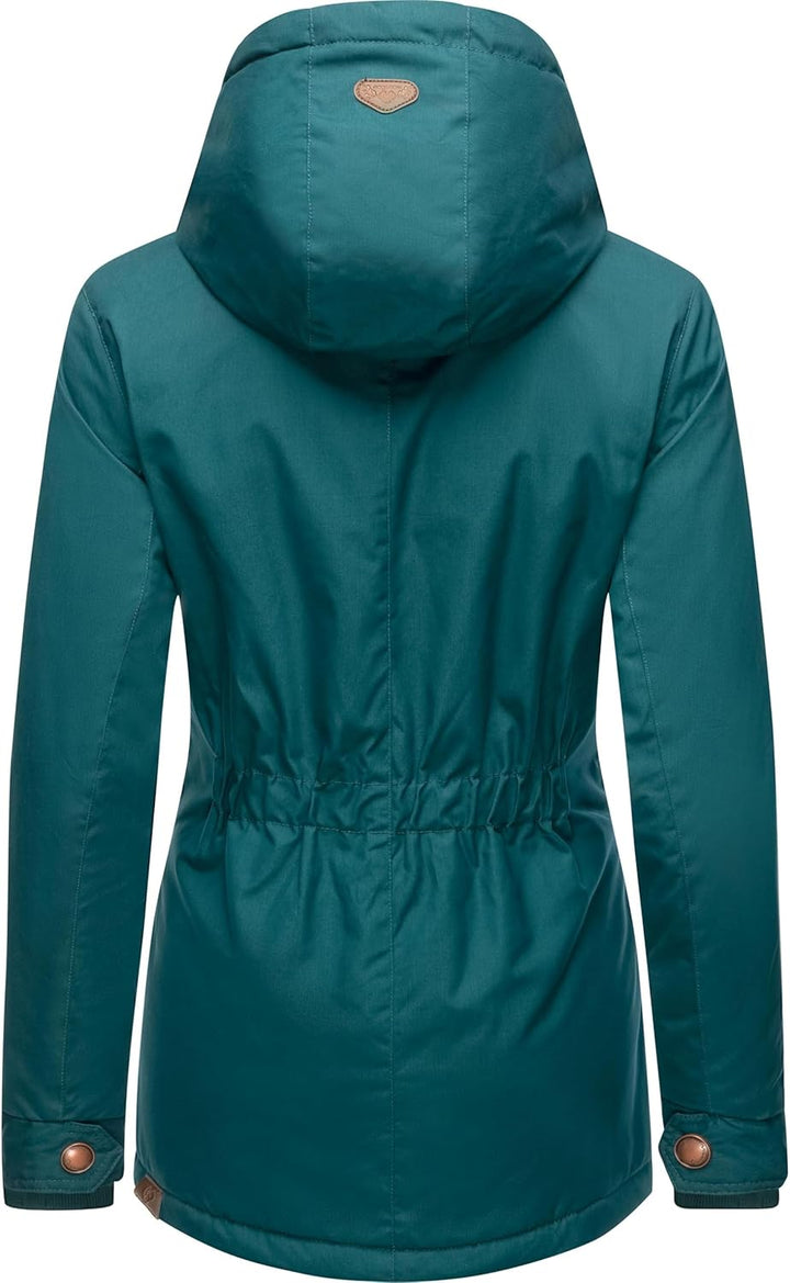 Ragwear Damen warme Winterjacke kurz mit Kapuze Monade XS-6XL XL Dark Green22, XL Dark Green22