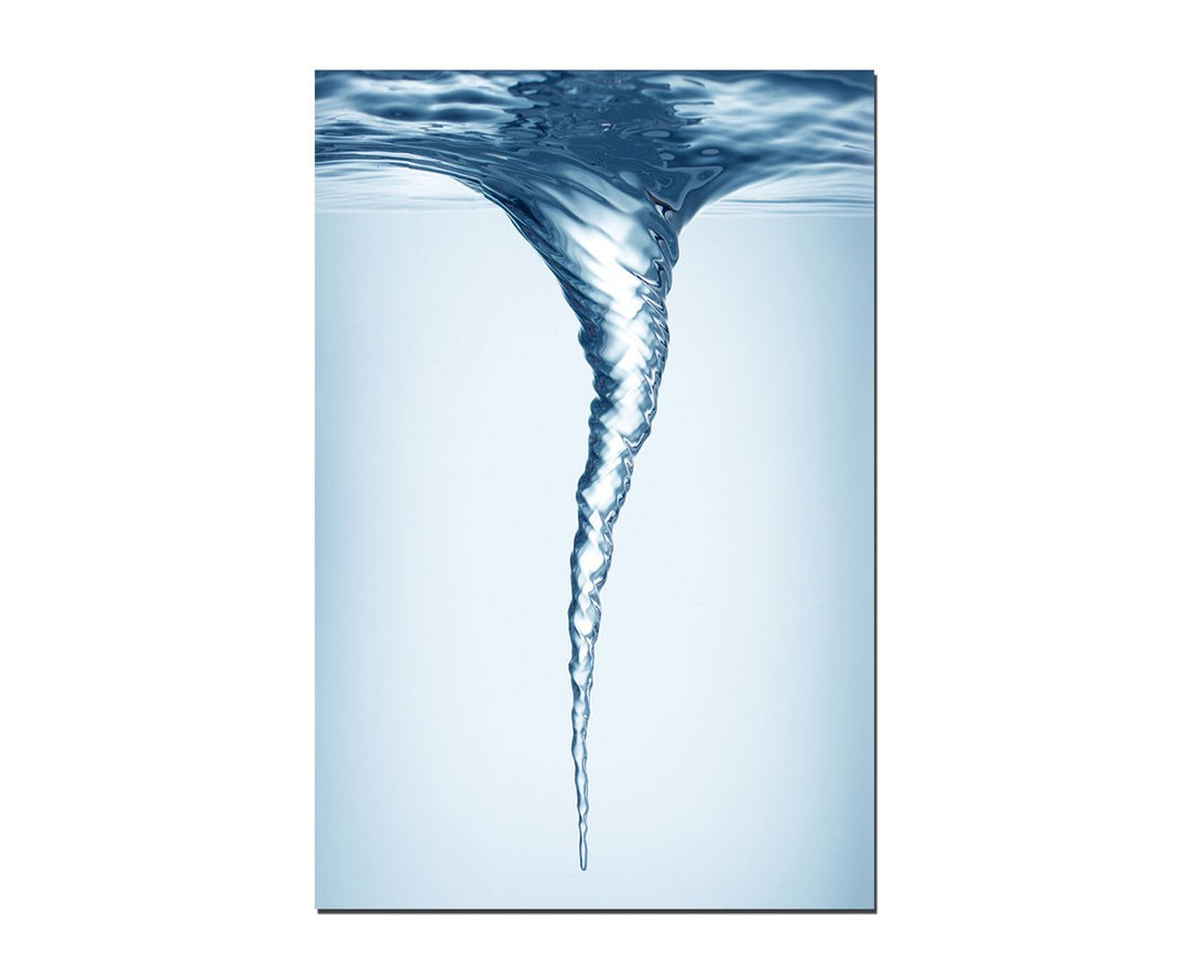 Paul Sinus Art 120x80cm - WANDBILD Wasser Unterwasser Wasserstrudel blau - Leinwandbild auf Keilrahm
