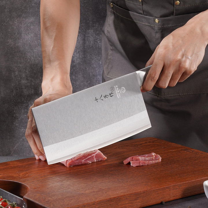SHI BA ZI ZUO Küchenmesser 8 Zoll Vielseitiges Metzgerbeil Hackmesser zum Schneiden von Fleisch und