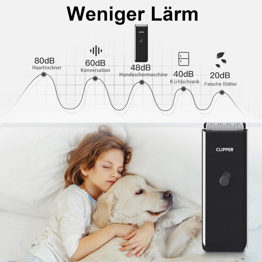 ENSSU Hundeschermaschine, kabelloses, wiederaufladbares Hundepflege-Set Katzenhaarschneidemaschine f