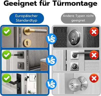 Türschloss Fingerabdruck, Eseesmart Elektronisch Tür-Schliesszylinder 35/35 mit Tastatur Codes und S