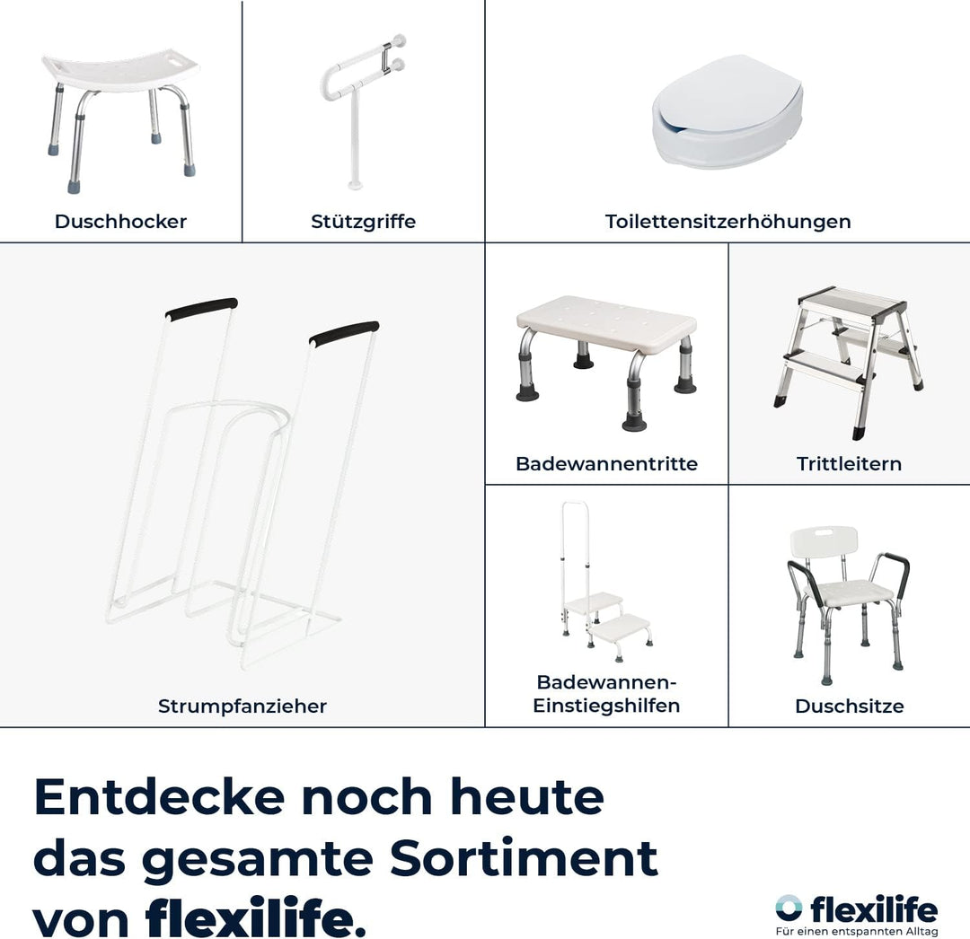 flexilife Toilettensitzerhöhung mit Deckel für Senioren - wahlweise 10cm o. 15cm - WC Sitzerhöhung T