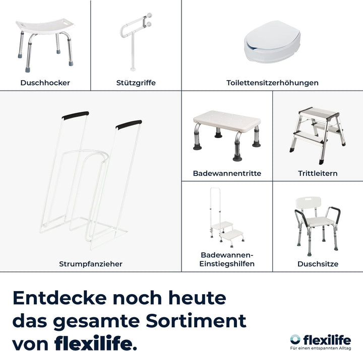 flexilife Toilettensitzerhöhung mit Deckel für Senioren - wahlweise 10cm o. 15cm - WC Sitzerhöhung T