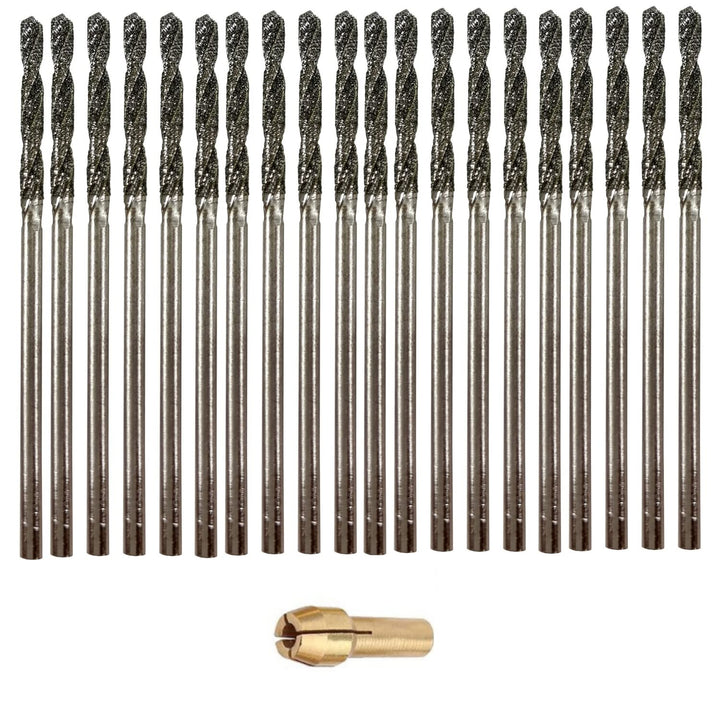 Drilax 2mm Diamantbohrer Set – Diamantbeschichtete Mikro Bohrer für Schmuck, Glas, Muscheln, Edelste