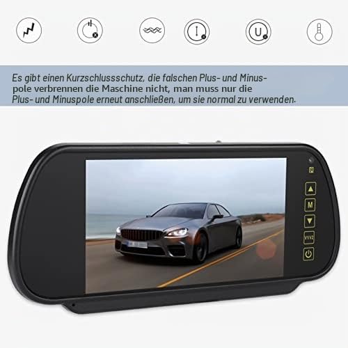 7-Zoll Auto PKW Rückspiegel Display LCD TFT Einparkhilfe Bildschirm Rückfahrkamera Rückfahrkamera-Bi