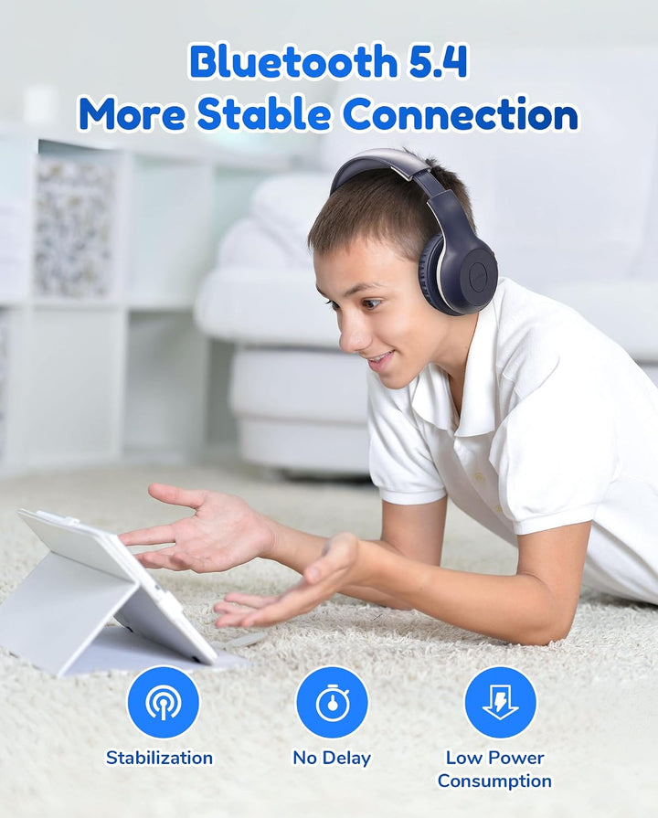 EarFun Bluetooth Kopfhörer Kinder, 85/94dB Lautstärkeregelung, HiFi Sound, HD-Mikrofon, 40 Std Akku,