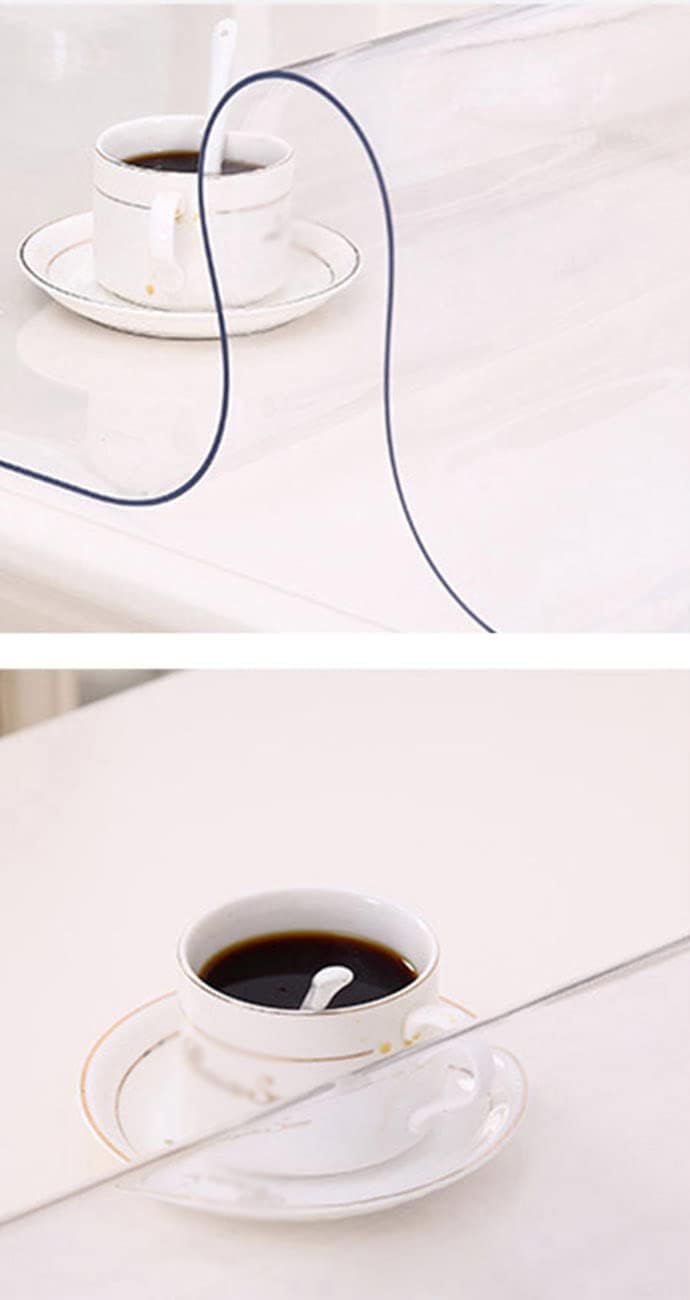 FANIVIN Haushalt PVC Transparent Tischdecke Tischmatte Schreibtisch Tischfolie Schutzfolie Quadrat D