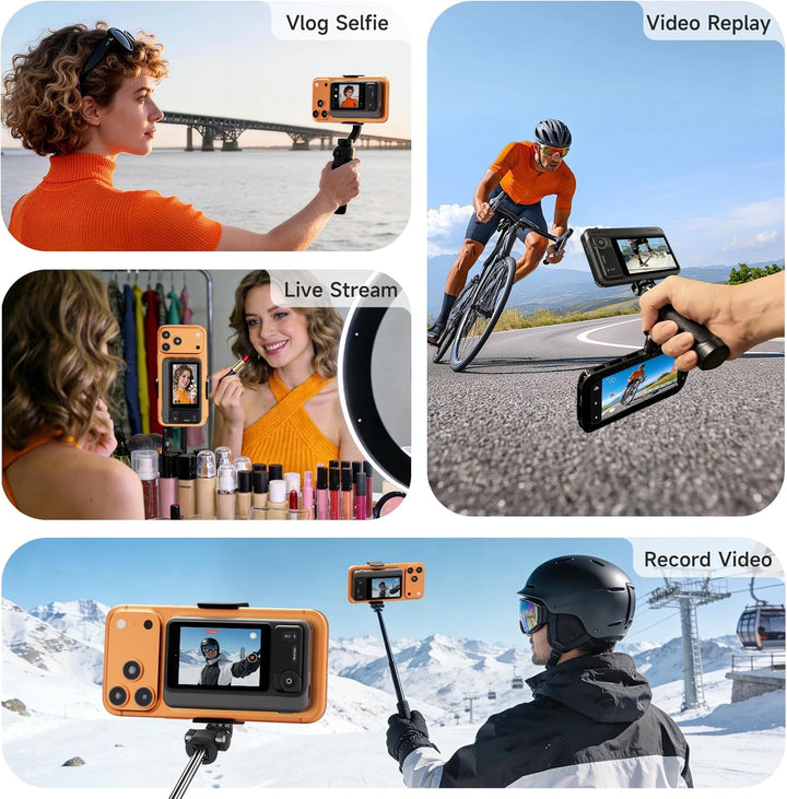7RYMS Qshot V2 PRO Kabelloser Selfie-Monitor für iPhone 17/16 & Android, Magnetischer Smartphone Rüc