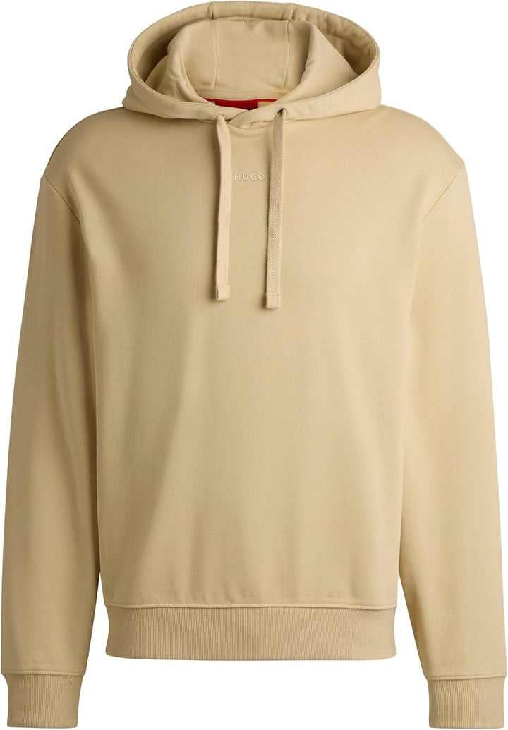 HUGO Herren Dapo Relaxed-Fit Hoodie aus Baumwoll-Terry mit Logo-Print, Beige285