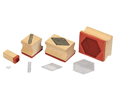 Betzold - Zehnerbasis-Stempel, Set mit 4 Stück - Mathematik Lernstempel Kinder Nocolor, Nocolor