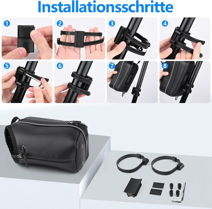 E Scooter Tasche, 2L Grosse Kapazität E Roller Tasche mit Wasserflaschenhalter, Lenkertasche Escoote
