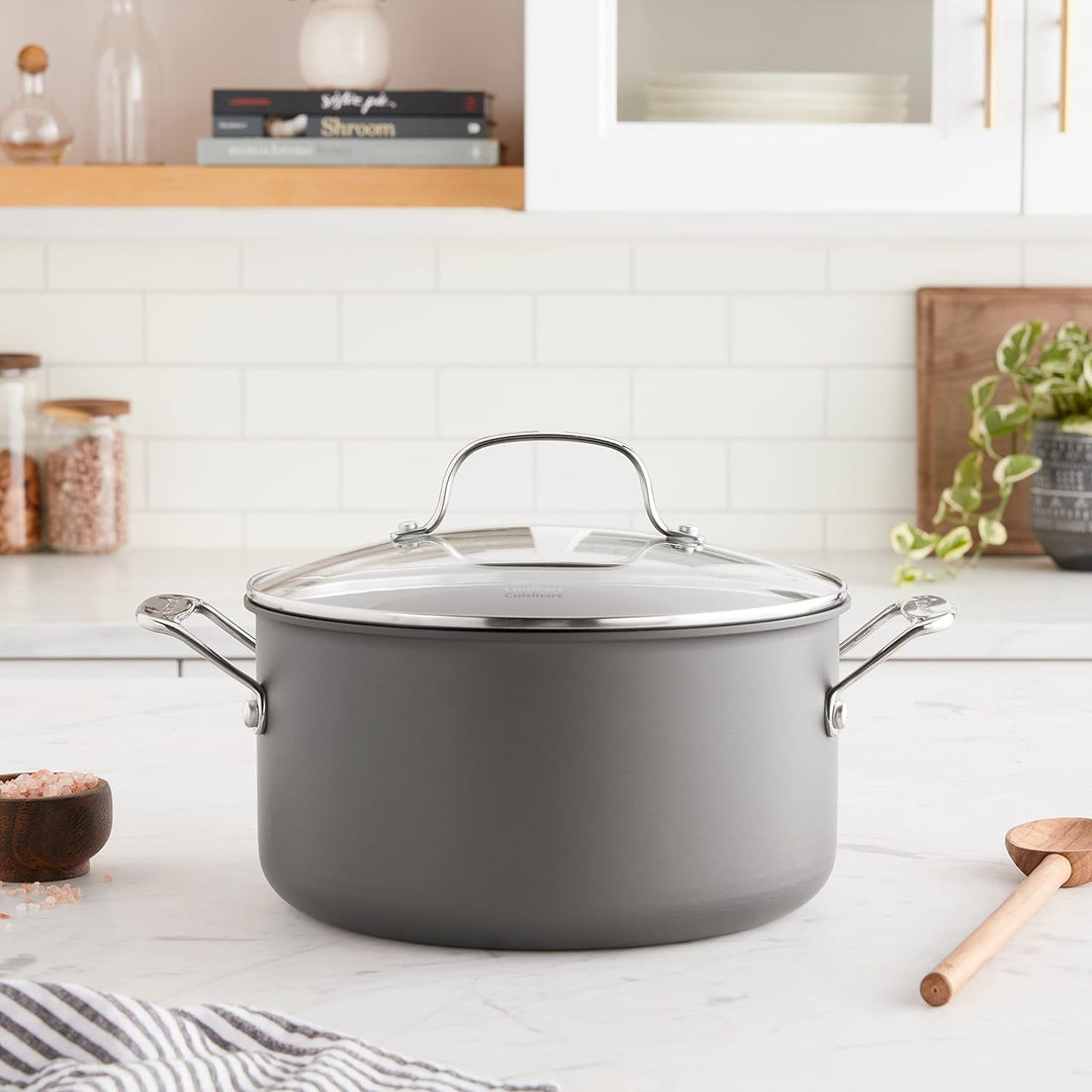 Cuisinart Chef 's Classic Aluminiumguss Hard-Anodized Suppentopf mit Deckel 6 quarts schwarz, 6 quar
