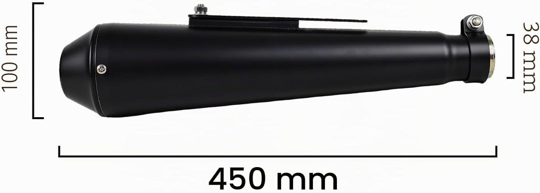 Universal-Auspuff Schalldämpfer Schalldämpfer Rohr 3,8 cm Einlass für klassische Motorrad Cafe Racer