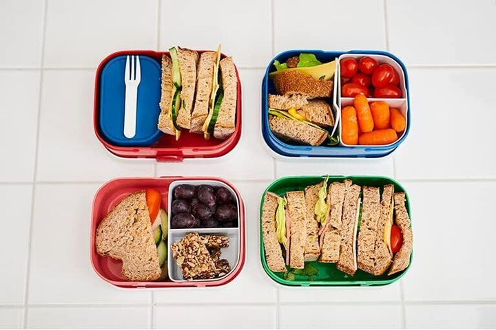 Mepal Brotdose Kinder - Bento Box Kinder - Brotdose Kinder mit Fächern & Gabel - Meal Prep Box mit C
