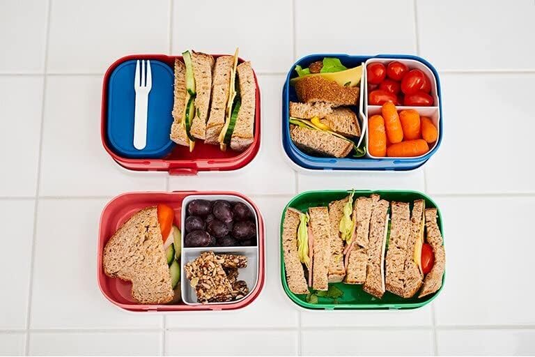 Mepal Brotdose Kinder - Bento Box Kinder - Brotdose Kinder mit Fächern & Gabel - Meal Prep Box mit C